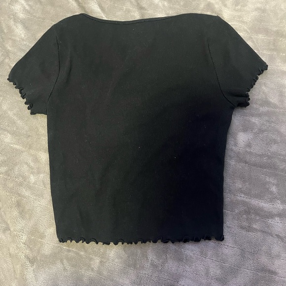 Black button up crop top - Picture 3 of 3